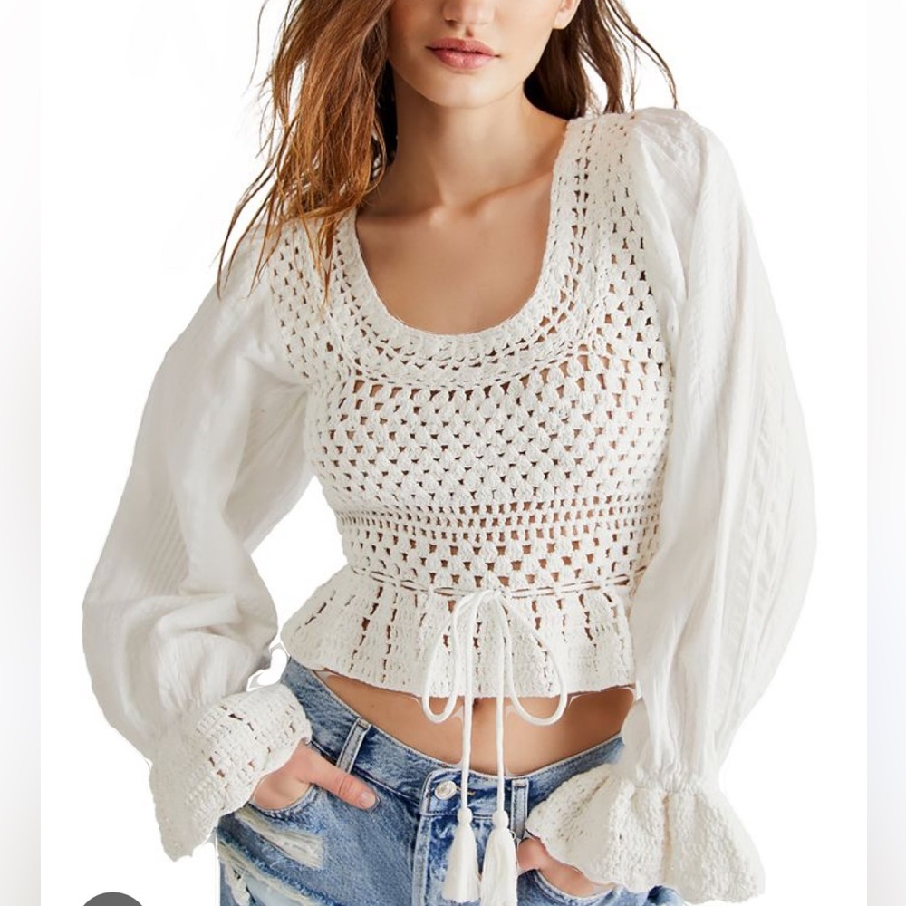 Free people megan crochet top